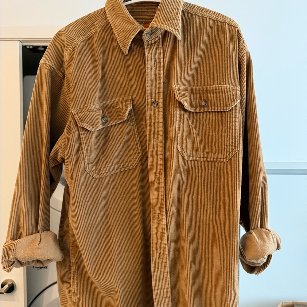 Tan Corduroy Button Down Shirt